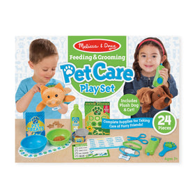 Melissa & Doug pet care play set food bowls offer tidy meal prep for playtime