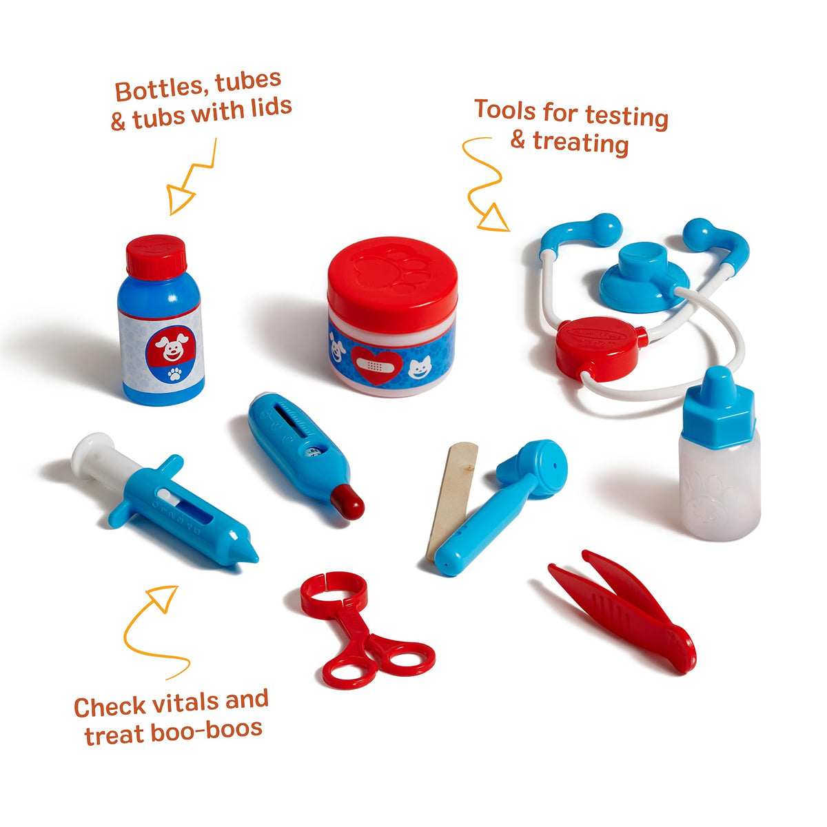 Melissa and Doug pet vet tweezers for careful grooming and treatment prep.