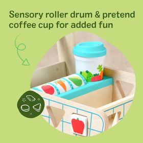 Melissa & Doug pieces fit inside cart for easy storage and cleanup.