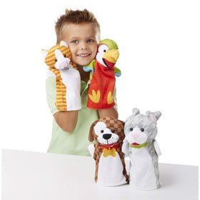 Melissa & Doug Playful Pets kitten hand puppet supports storytelling and social communication.