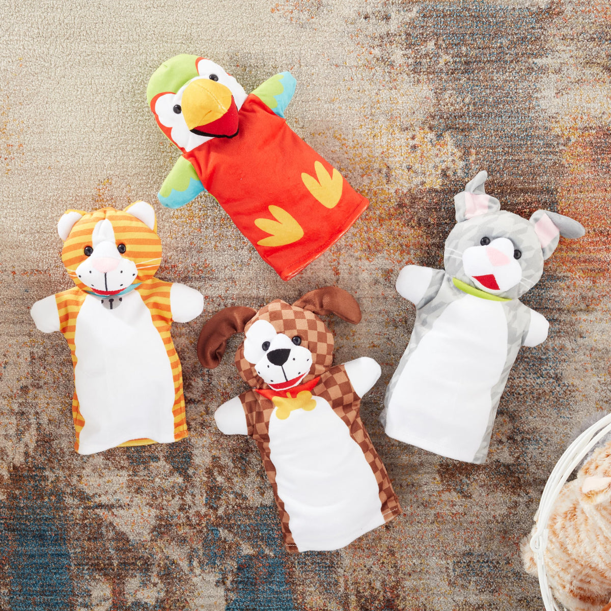Melissa & Doug Playful Pets puppy hand puppet encourages caring interactions during cooperative play.