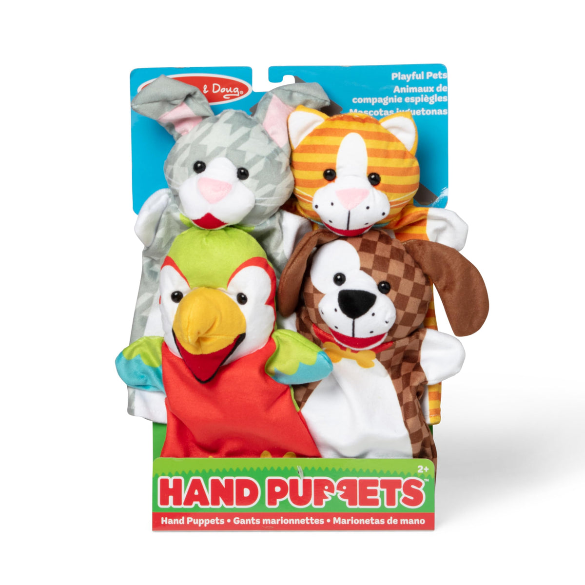 Melissa & Doug Playful Pets hand puppets are washable for easy cleanup after adventures.