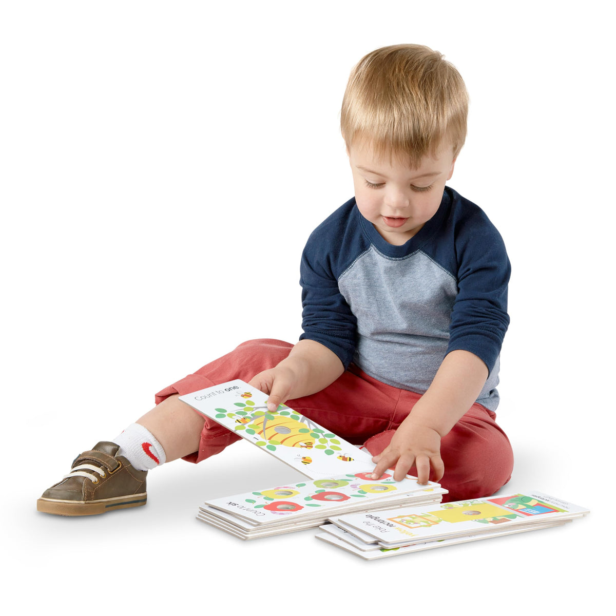 Melissa & Doug Poke-a-Dot Colors card promotes color identification through touch.