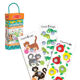 Melissa & Doug Poke-a-Dot Numbers card for hands-on counting practice.