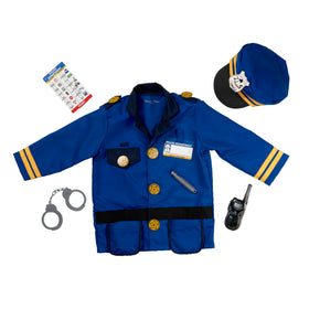 Melissa & Doug Police costume jacket and cap for immersive pretend play