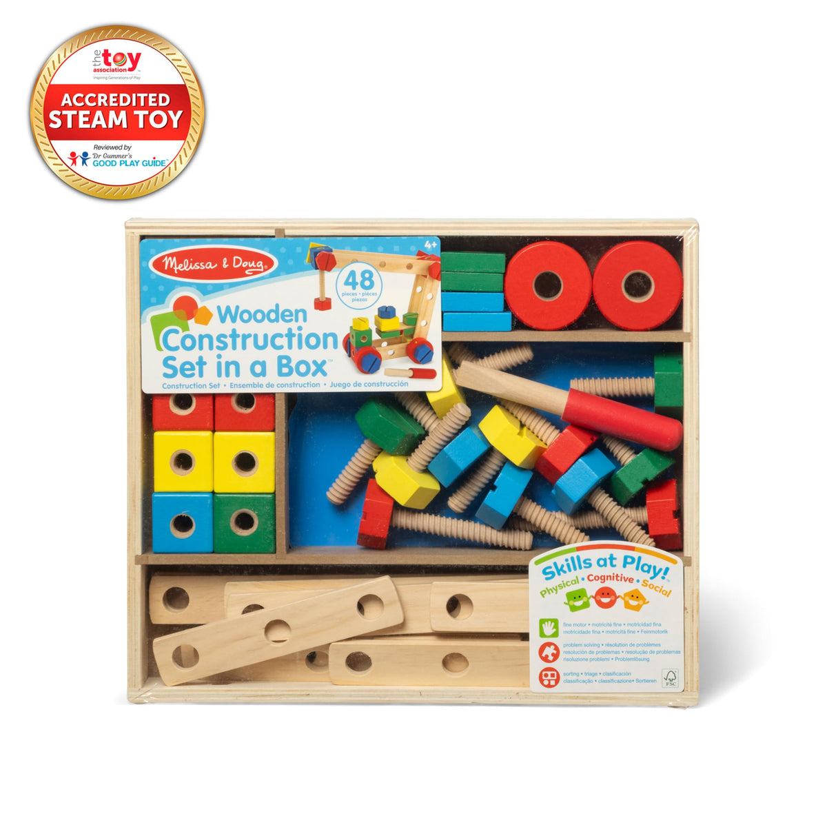 Melissa & Doug predrilled storage box can become part of a structure