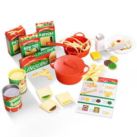 Melissa & Doug pasta selection shown for imaginative pretend cooking