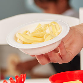 Melissa & Doug pasta set featuring penne bowties and linguini shapes