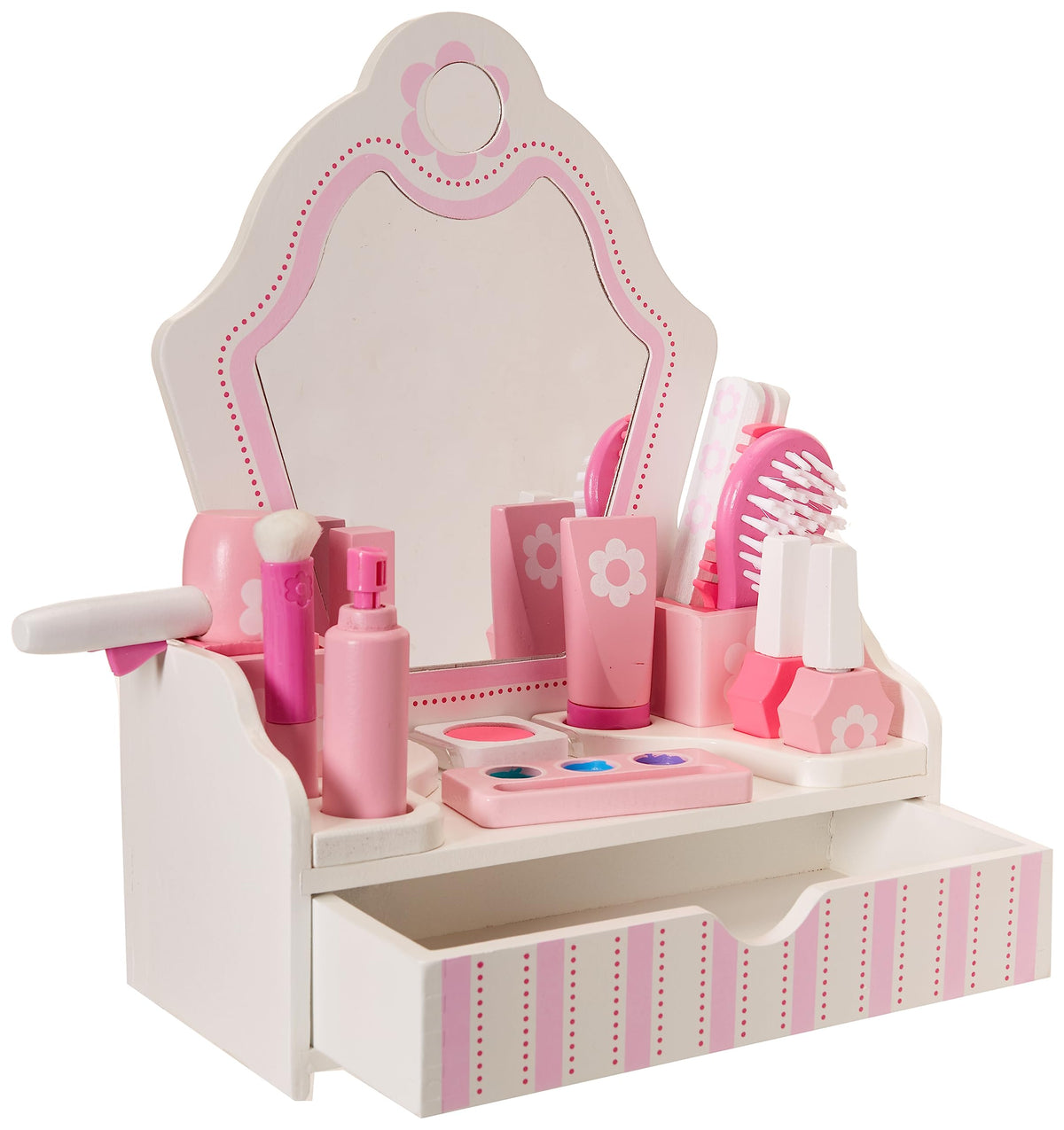 Melissa & Doug pretend straightener enables creative hair styling play.