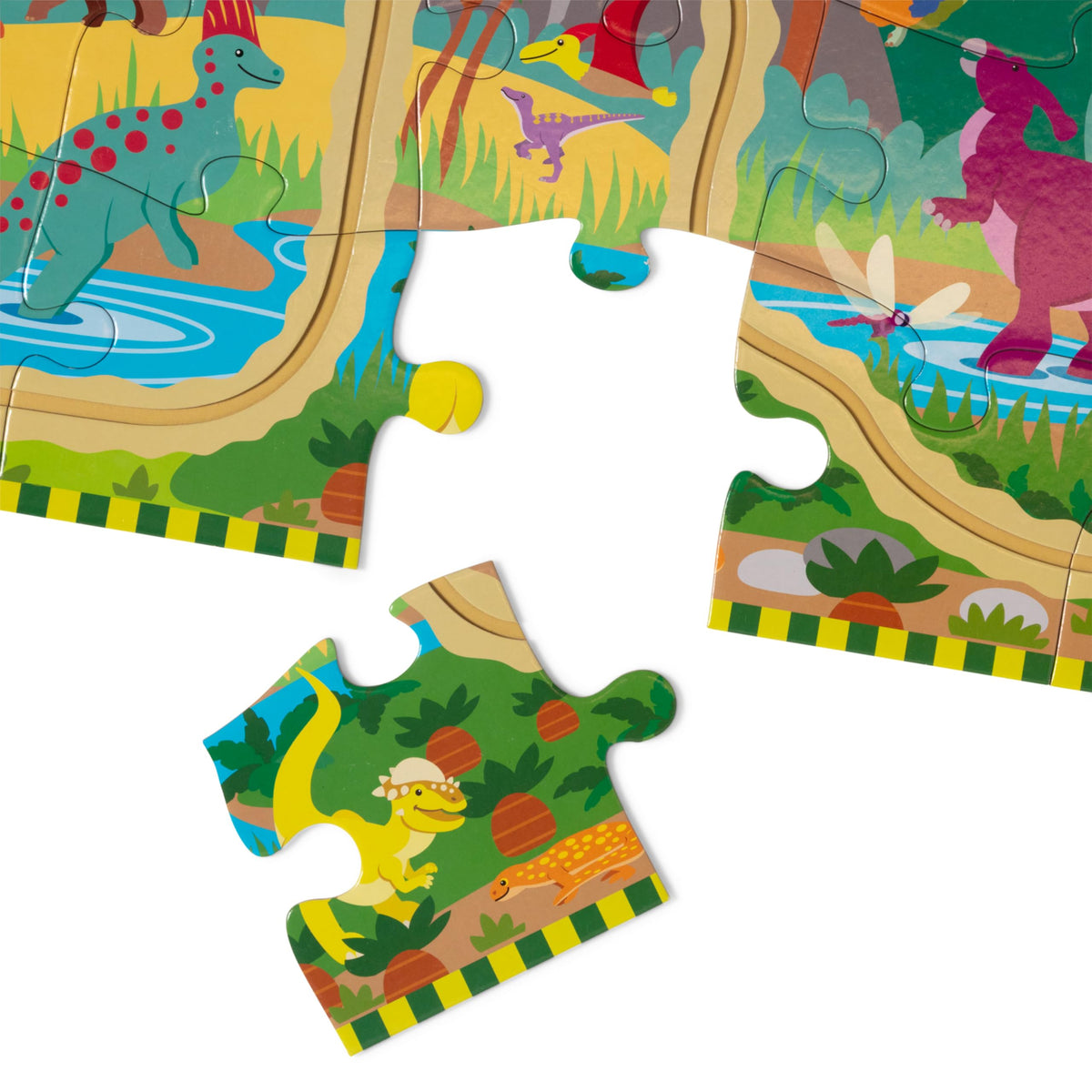 Melissa & Doug puzzle box with built-in handle for storage and cleanup