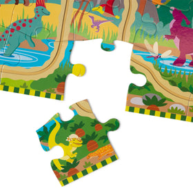 Melissa & Doug puzzle box with built-in handle for storage and cleanup