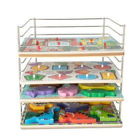Melissa & Doug 12-slot storage rack ready to organize puzzles