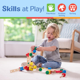 Melissa & Doug race car blocks support hand-eye coordination during building