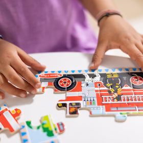 Melissa & Doug race car and train puzzles ideal for preschool pretend play
