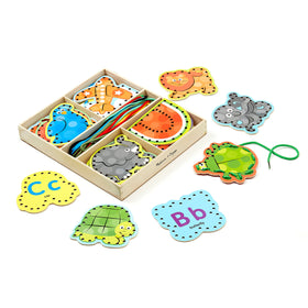 Gift-ready Melissa & Doug alphabet lacing cards for early readers