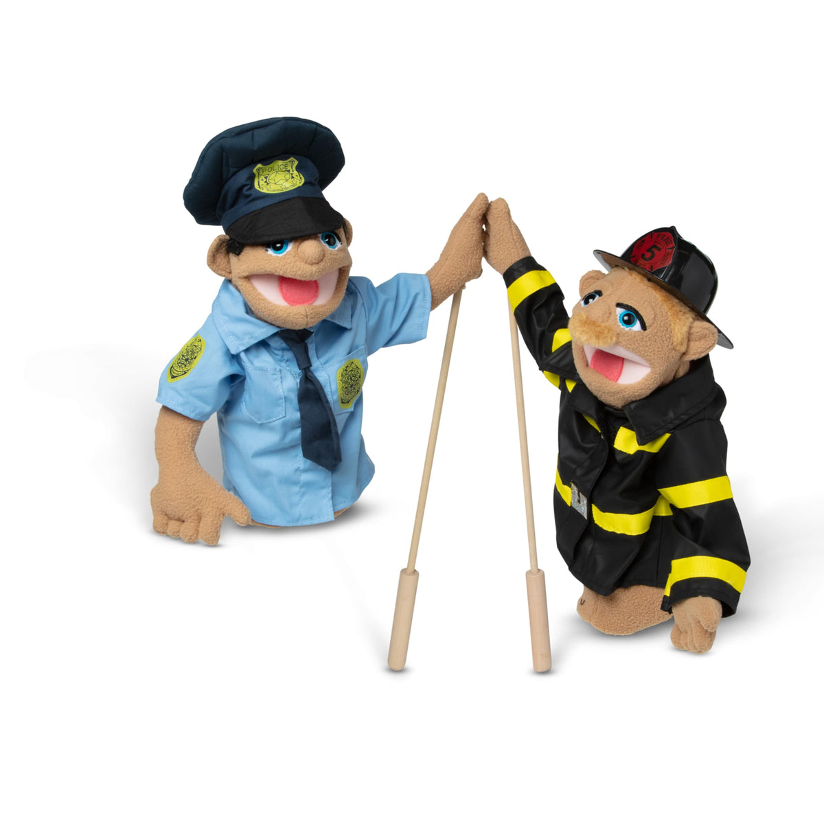 Melissa & Doug Rescue Puppet Set provides child-friendly puppets for confident manipulation.