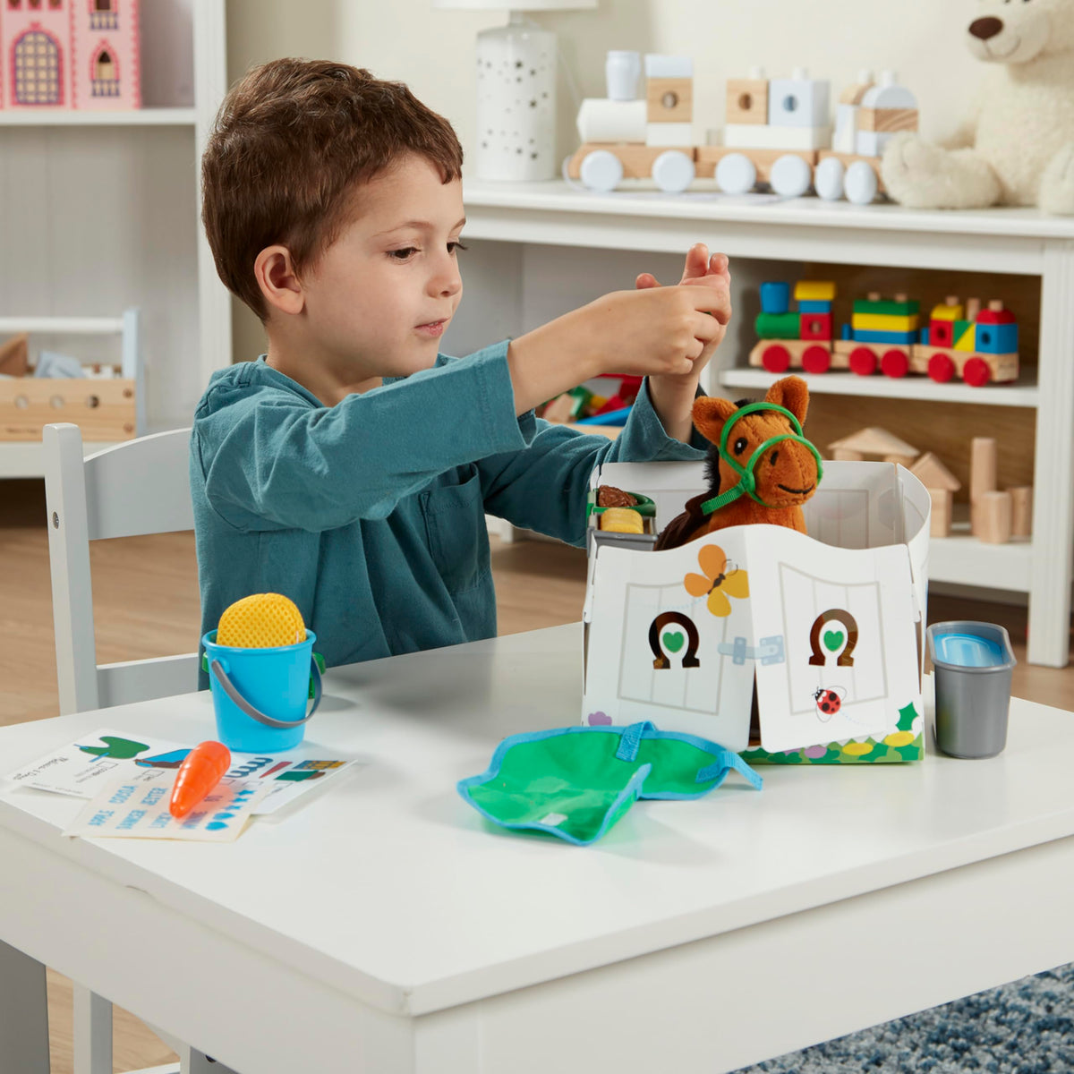 Melissa & Doug reusable checklist helps track daily horse care tasks.