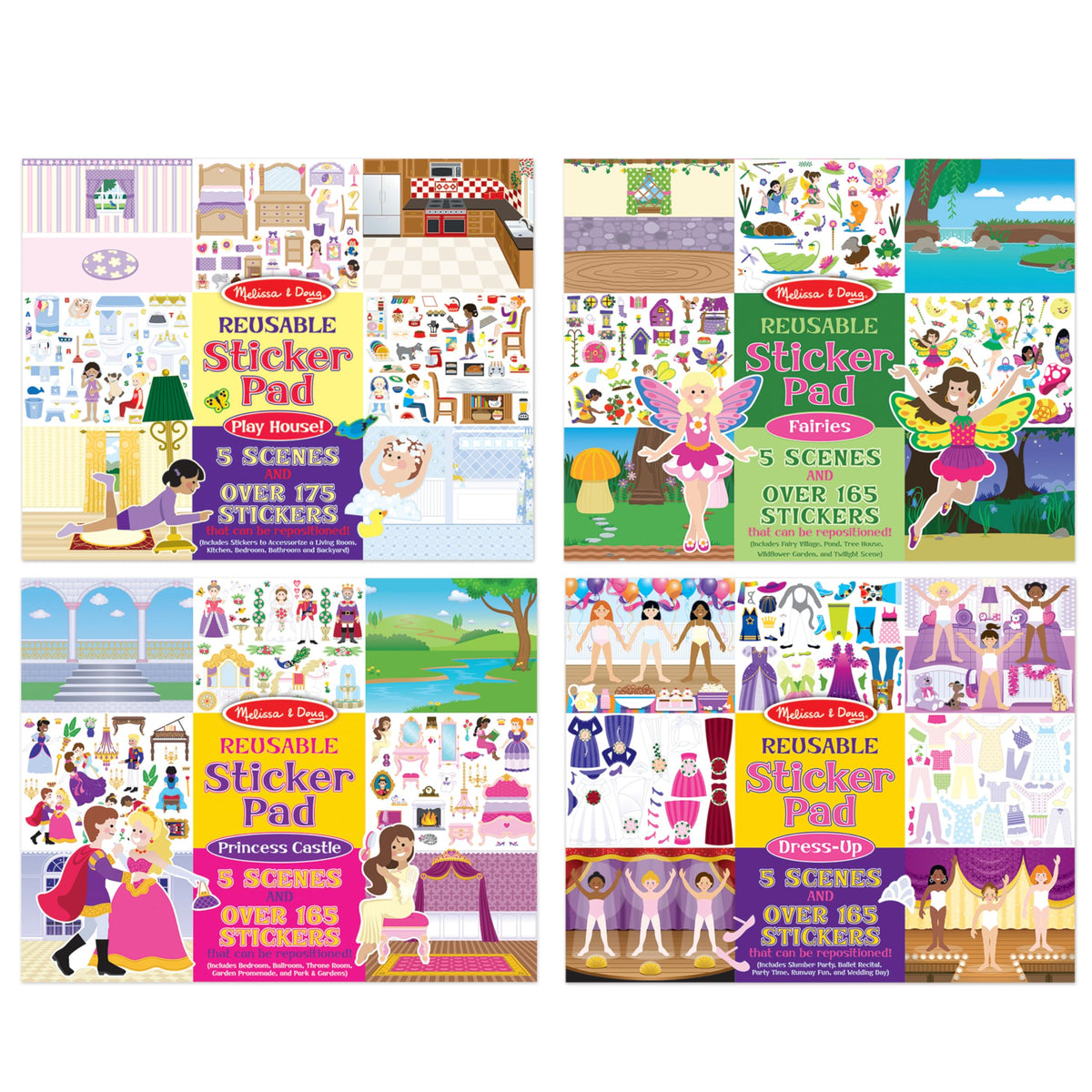 Melissa & Doug reusable sticker pad with fairies for imaginative play and storytelling