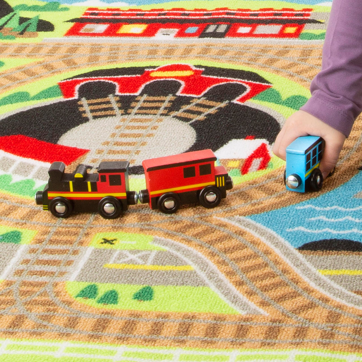 Melissa & Doug Round the Rails packaging is recyclable and easy to open