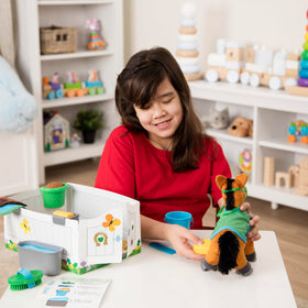 Melissa & Doug saddle, bridle, and blanket provide authentic grooming scenarios.
