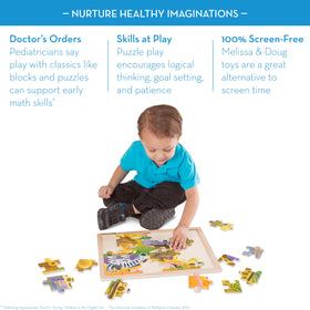 Melissa & Doug safari puzzle: engaging 24-piece image boosts hand-eye coordination and focus.