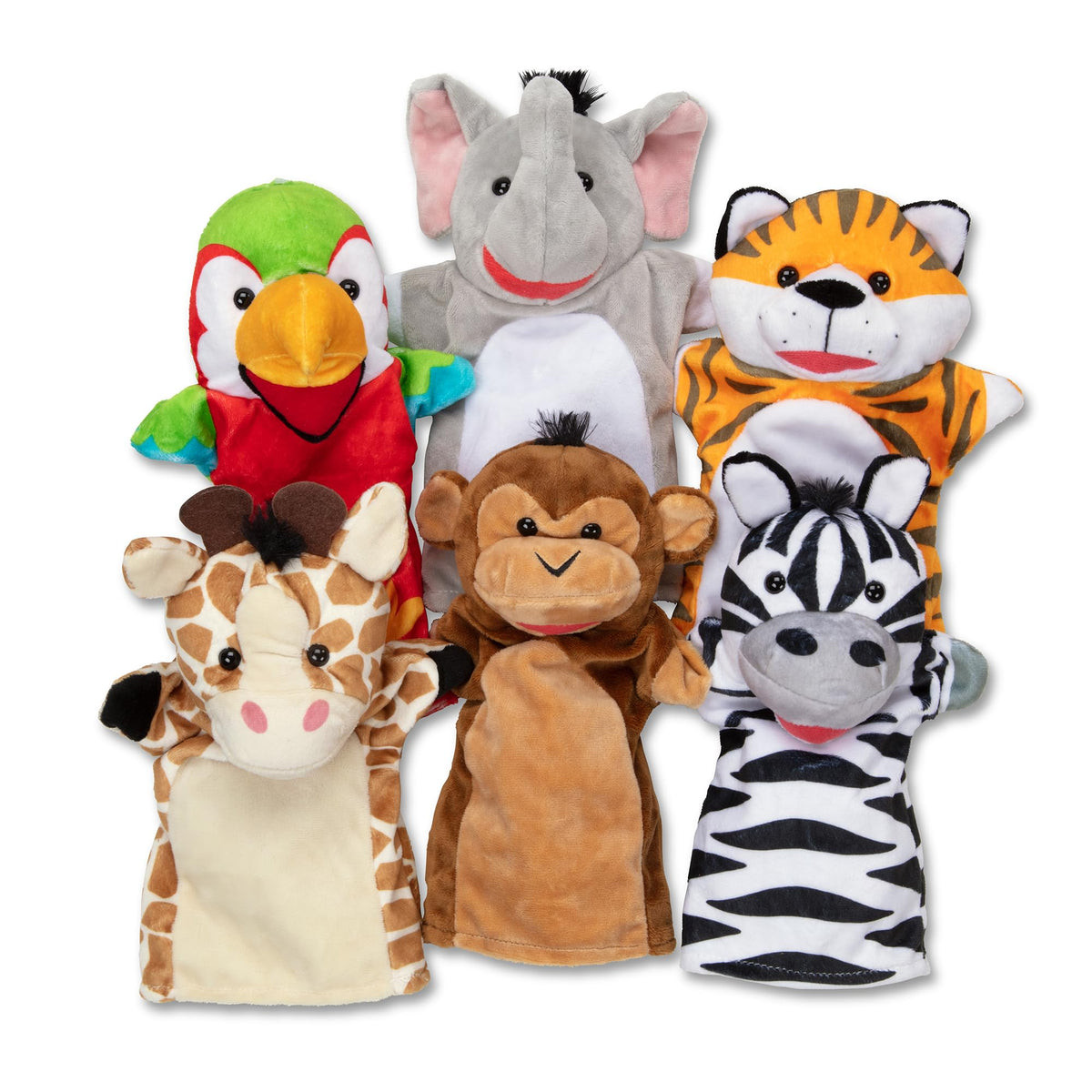 Melissa & Doug Safari Buddies elephant puppet for creative storytelling and shared playtime.