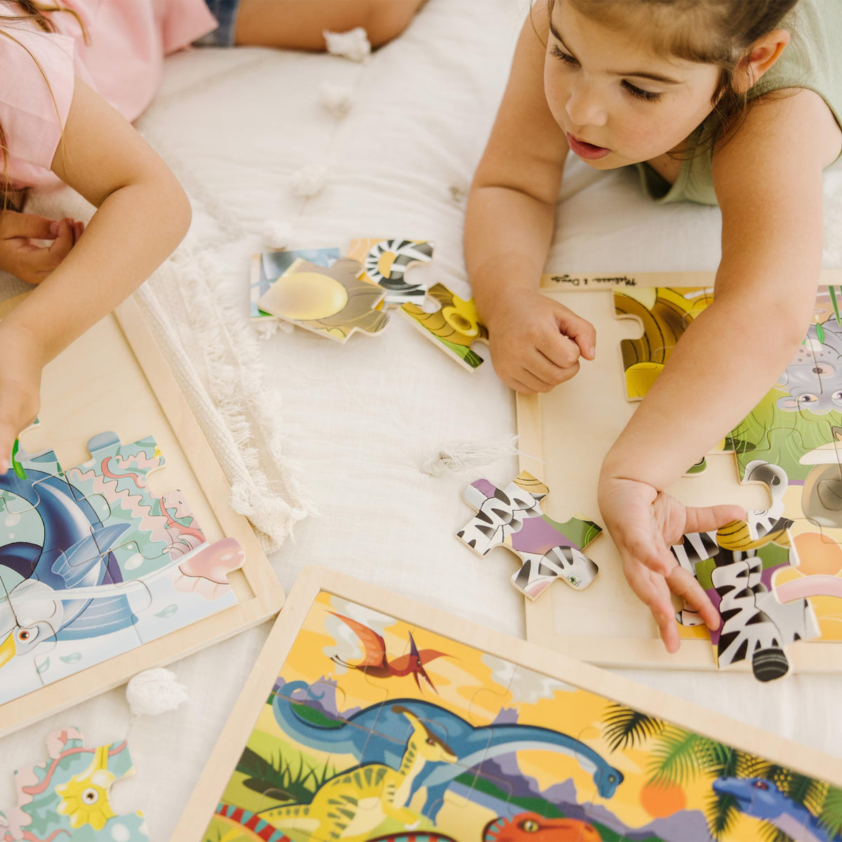 Melissa & Doug safari puzzle piece close-up supports hand-eye coordination
