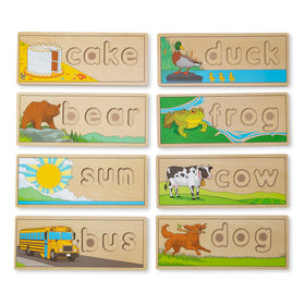 Melissa & Doug See & Spell storage case keeps boards organized for easy storage.