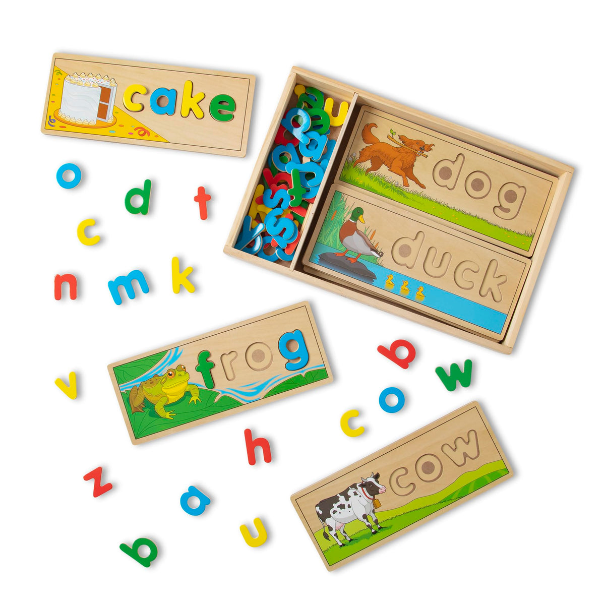 Melissa & Doug See & Spell wooden boards promote early word building and hands-on learning.