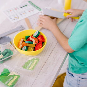 Melissa & Doug Slice & Toss Salad wooden proteins like shrimp and chicken
