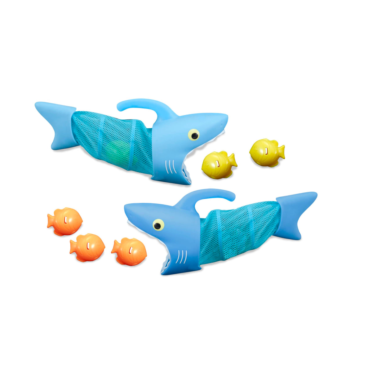 Melissa & Doug Spark Shark net catching fish during pool play.