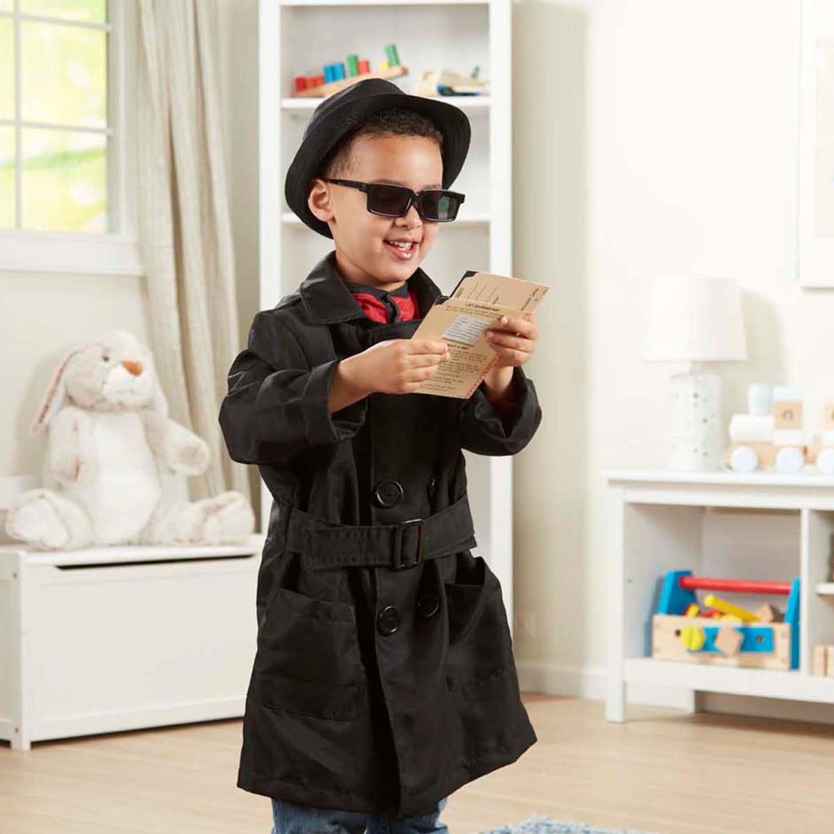 Melissa & Doug spy hat adds authentic covert look for role play.