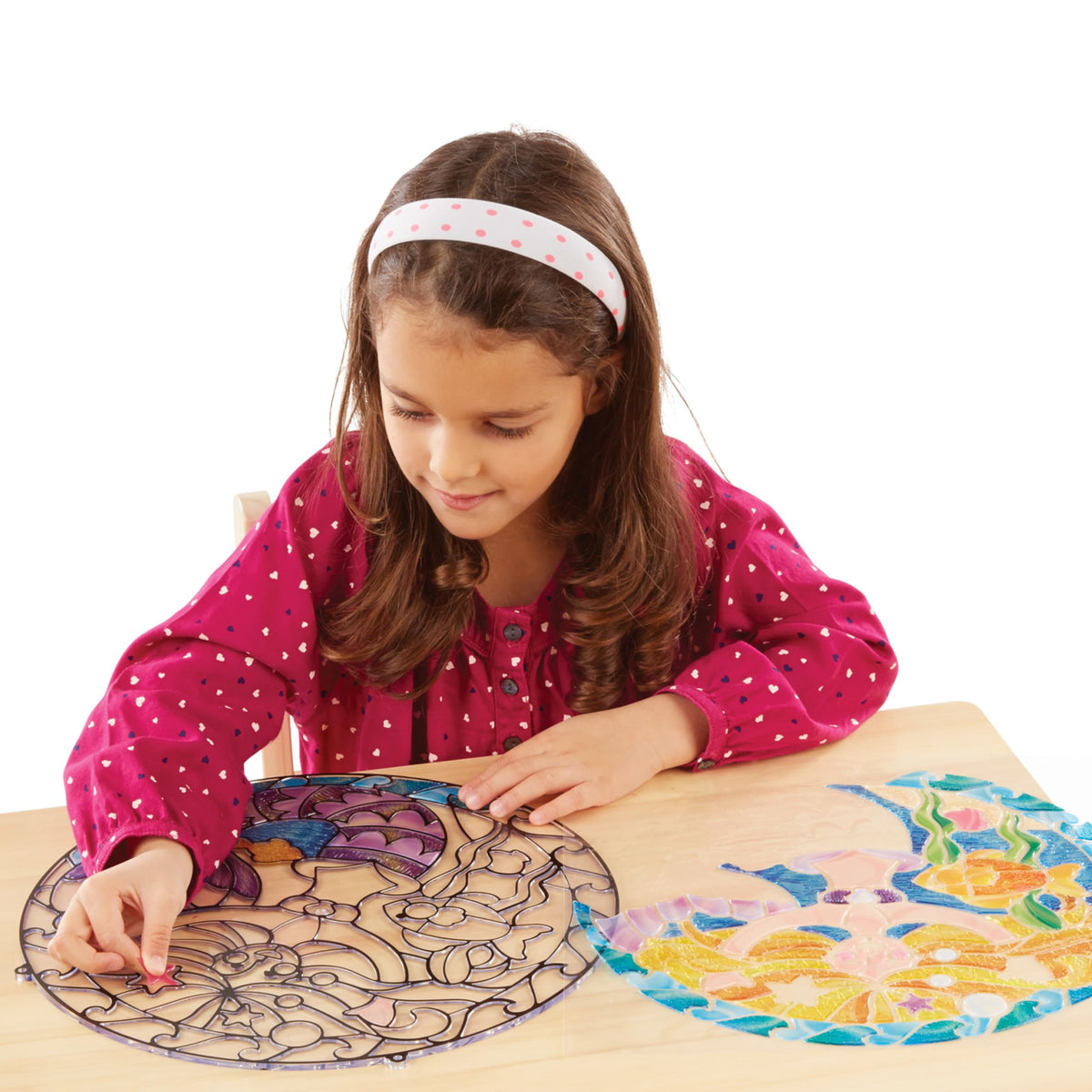 Melissa & Doug stained glass grooved frame ready for precise sticker placement