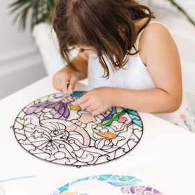 Melissa & Doug mermaids stickers close-up highlighting bubble textures and shimmering colors