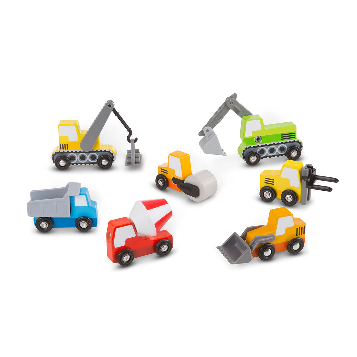 Melissa & Doug wooden steam roller in action for imaginative road-building play
