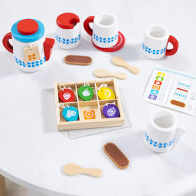 Melissa & Doug placemat provides a tidy stage for organized playtime.