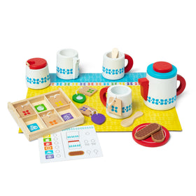 Melissa & Doug Steep and Serve teapot with lid, perfect for imaginative tea parties.