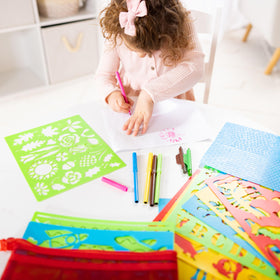 Melissa & Doug Created by Me safari stencil designs for imaginative coloring sessions.