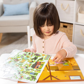 Melissa & Doug Sticker pad close-up shows cling stickers for easy reuse.