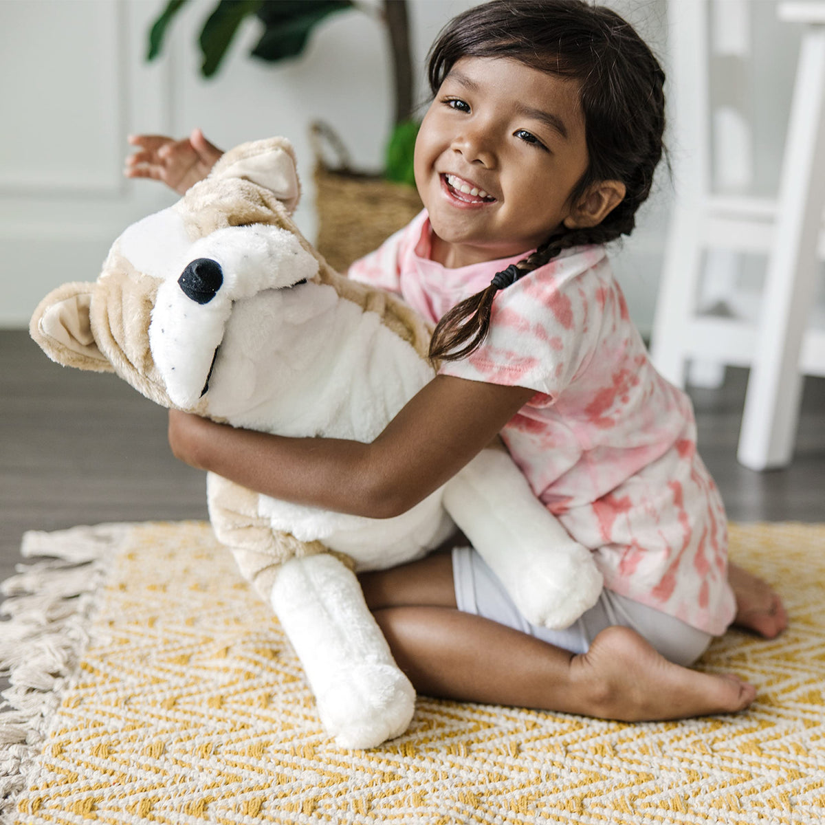 Melissa &amp; Doug sturdy internal frame keeps the bulldog upright during play.