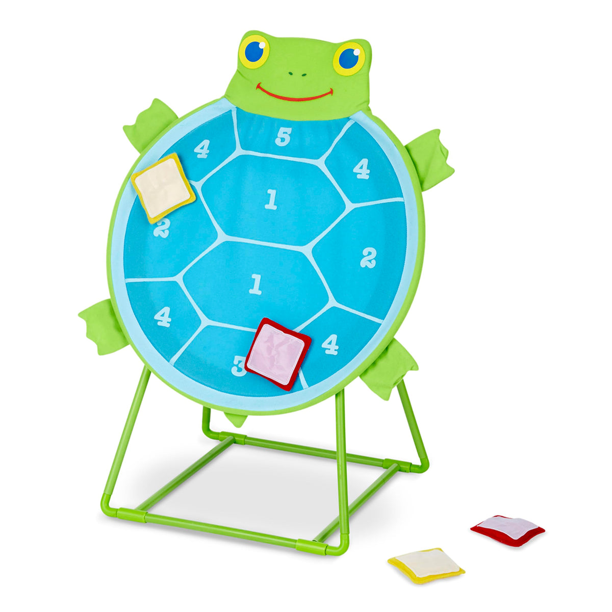 Closeup of durable turtle target in Melissa & Doug Sunny Patch Dilly Dally Turtle Target Action Game