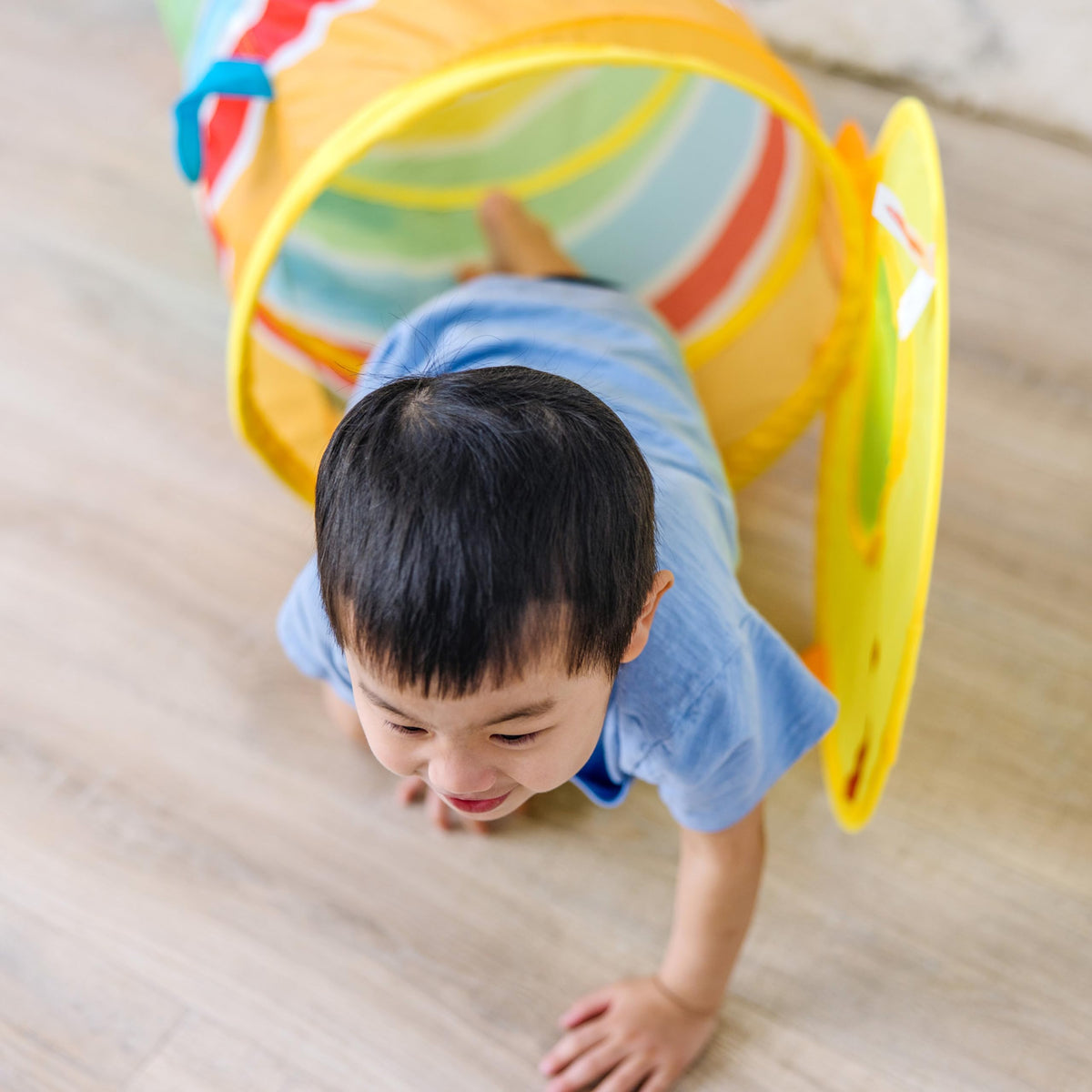 Melissa & Doug Giddy Buggy tunnel setup for indoor or outdoor use