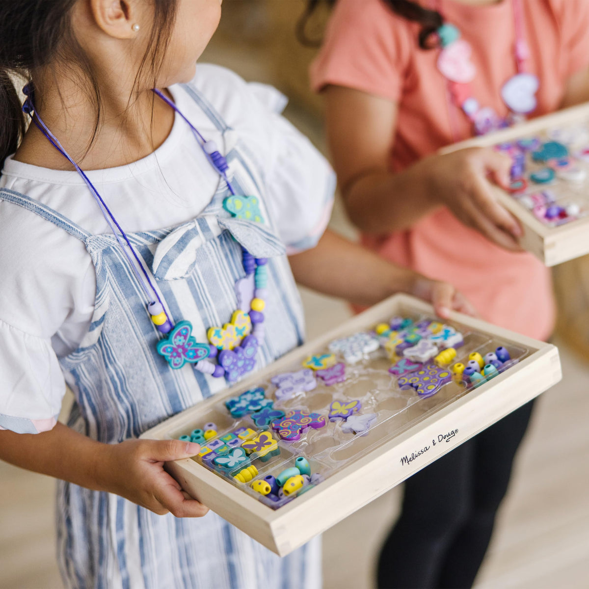 Melissa & Doug Sweet Hearts and Butterfly Friends bead set with butterfly beads for colorful accessories