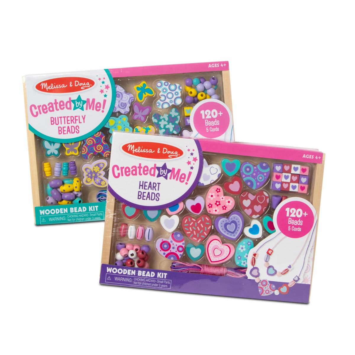 Melissa & Doug Sweet Hearts and Butterfly Friends bead set with heart beads for creative jewelry making