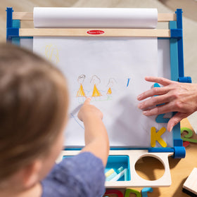 Melissa & Doug compact easel fits small spaces for home use or travel