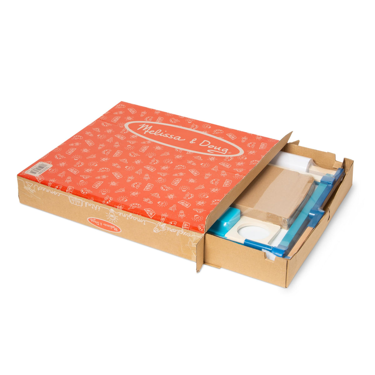 Melissa & Doug fold-flat wooden frame stores easily after busy art sessions