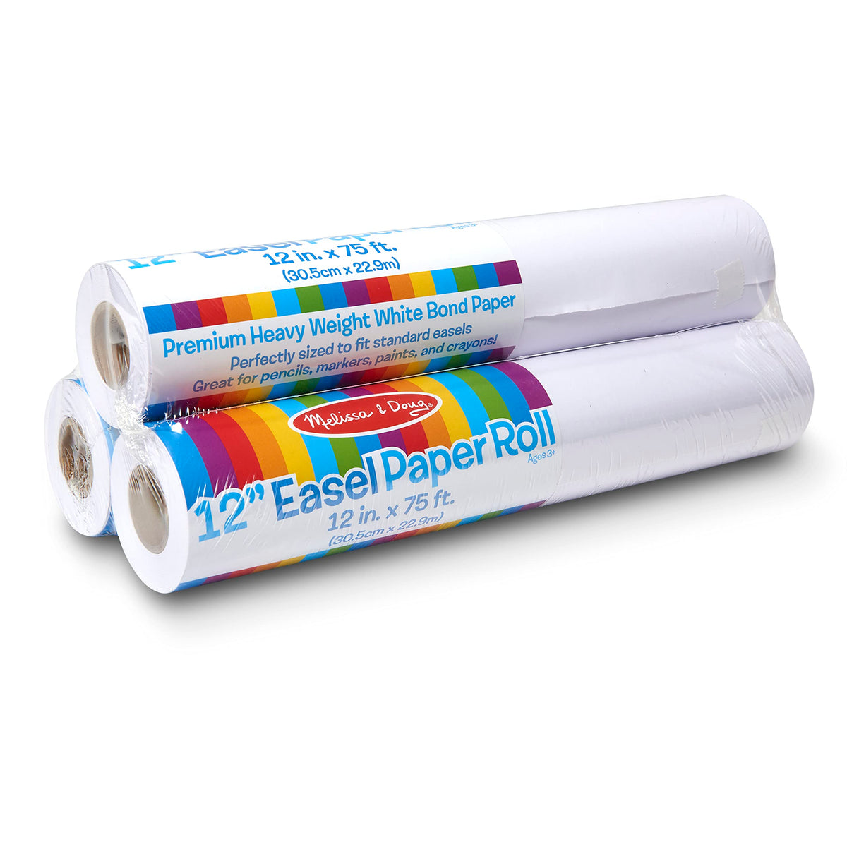 Melissa & Doug Tabletop Easel Paper Roll 3-pack front view for classroom activities