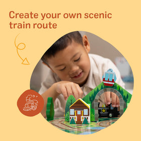 Melissa & Doug Take-Along Railroad mountain tunnel with gondola sparks imaginative exploration.