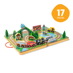 Melissa & Doug Take-Along Railroad animal figures and accessories expand immersive scenes.