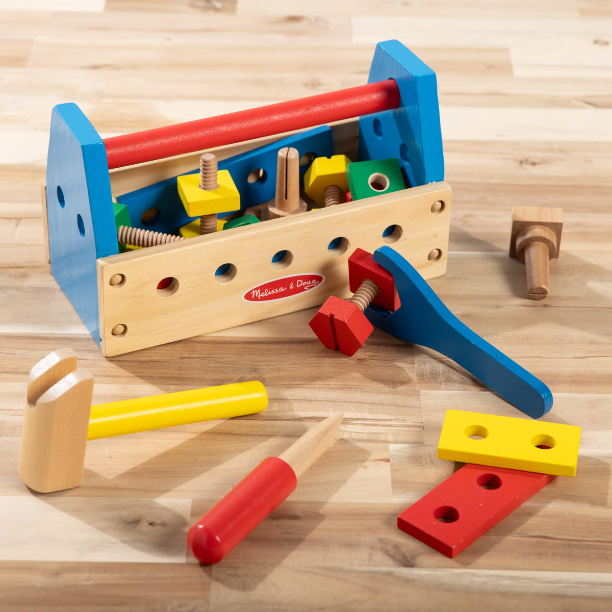 Melissa & Doug durable wooden construction stands up to busy play.